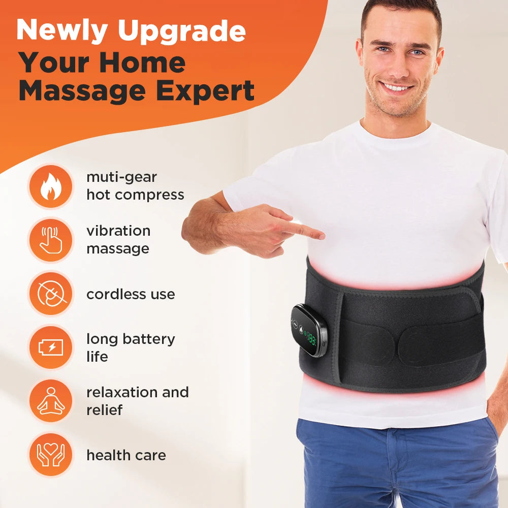 Hailicare Heating Vibration Massager Belt For Back And Waist