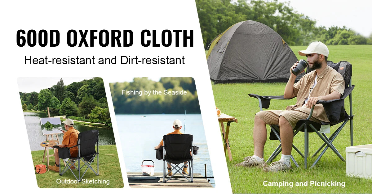 VEVOR Portable Folding Camping Chair With Lumbar Support