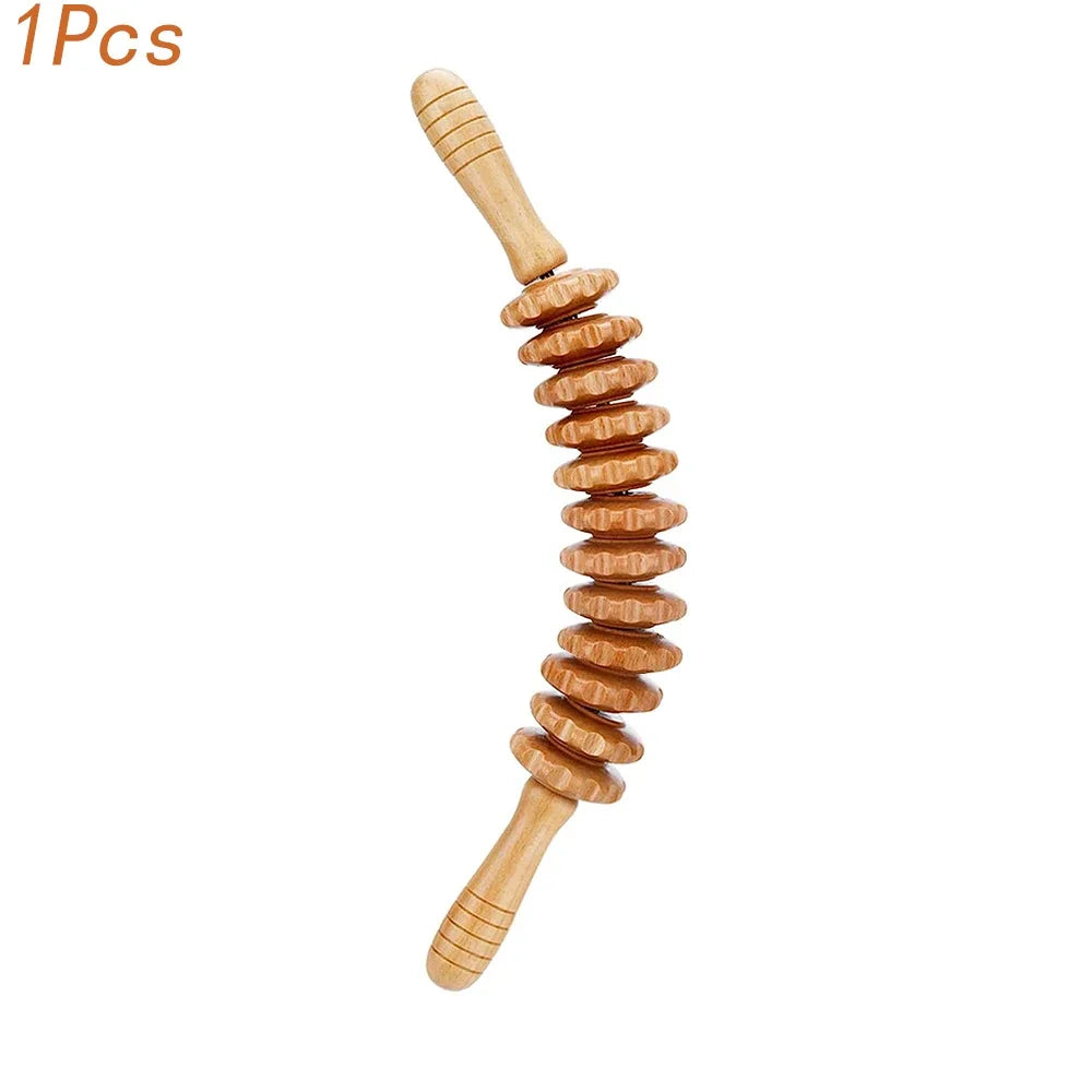 Jecaliz Wooden Massager Lymphatic Drainage Guasha Roller