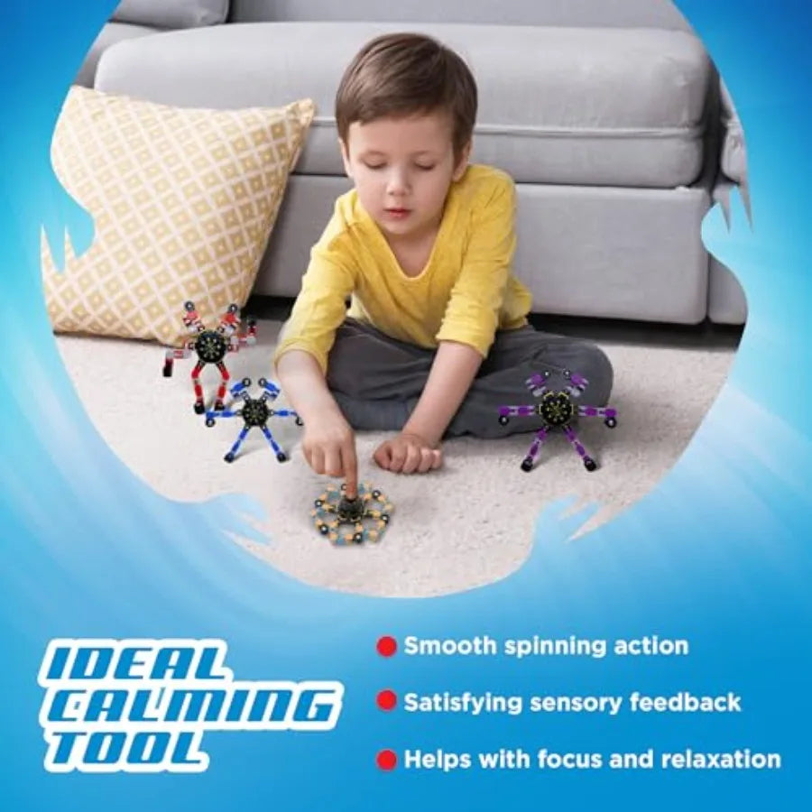 Fidget Spinner Toys 4 Pack Transformable Stress Relief
