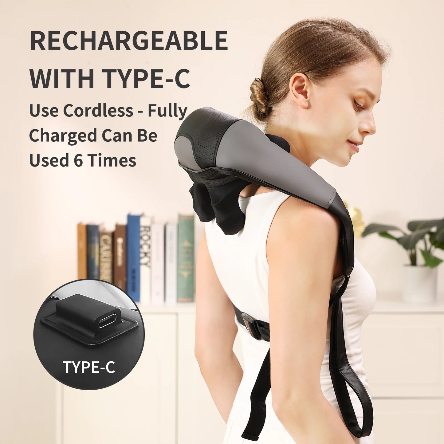 MASGREE Upgraded Adjustable Cordless Neck Massager With Heat