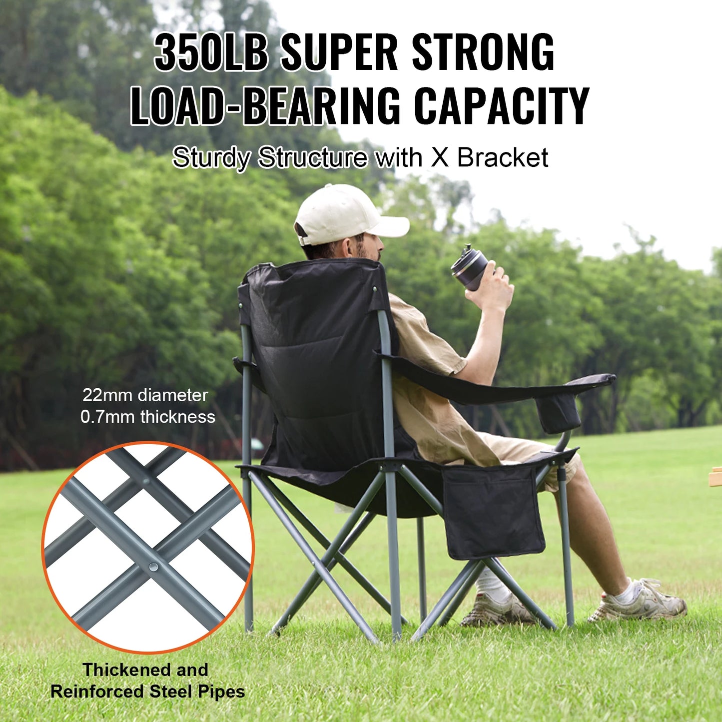 SucceBuy Ultralight Outdoor Folding Camping Chair 350lbs