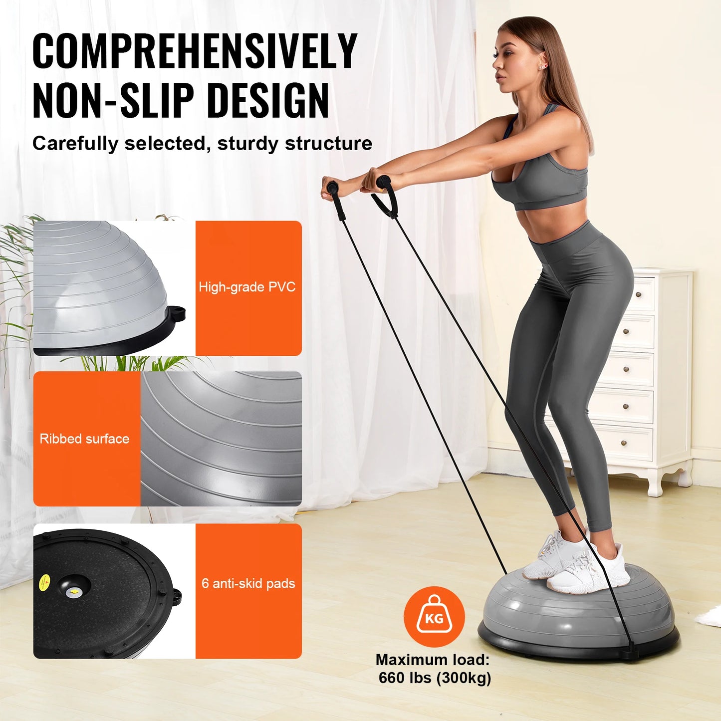 SucceBuy Balance Ball Trainer With Resistance Bands