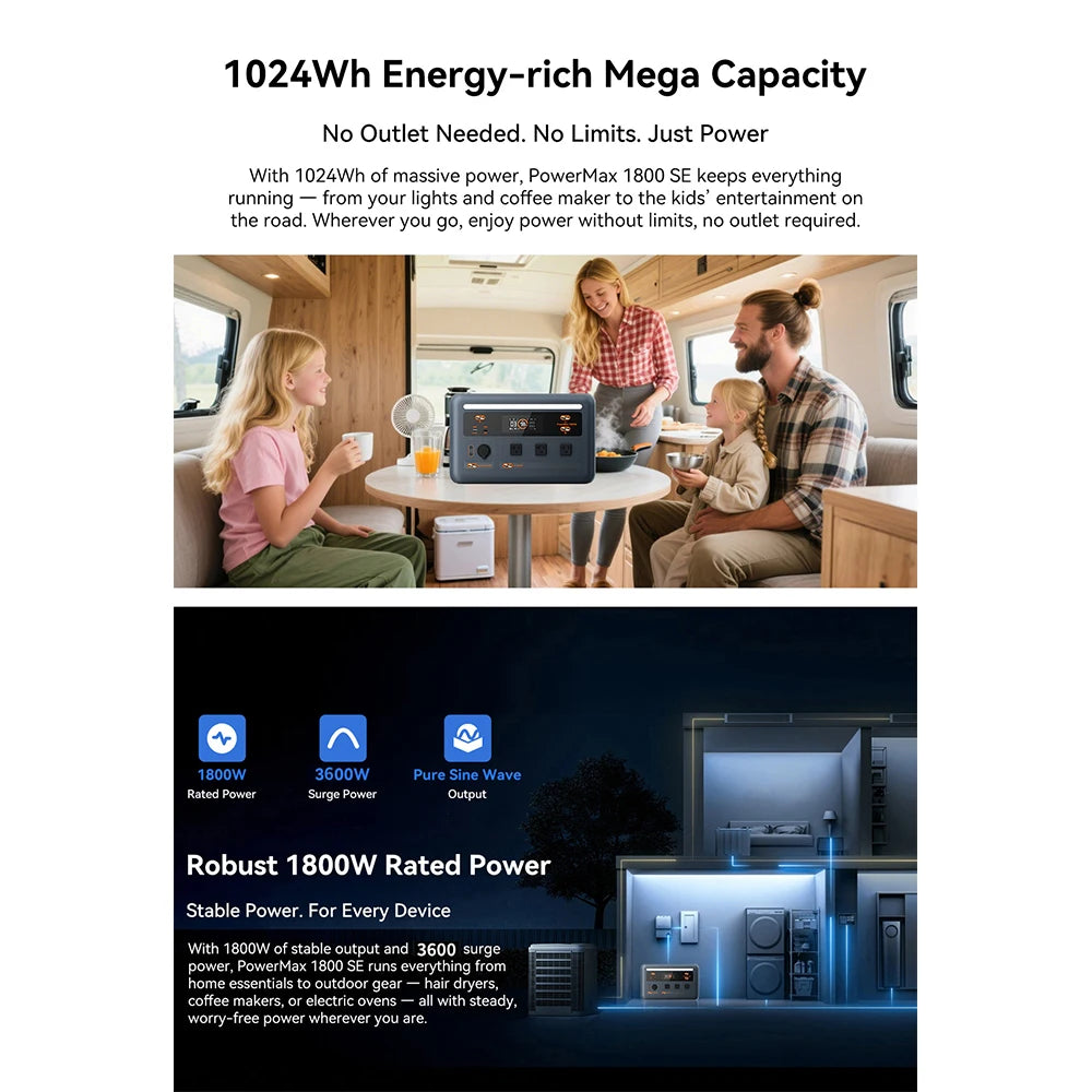 OSCAL PowerMax Portable LiFePO4 Power Station