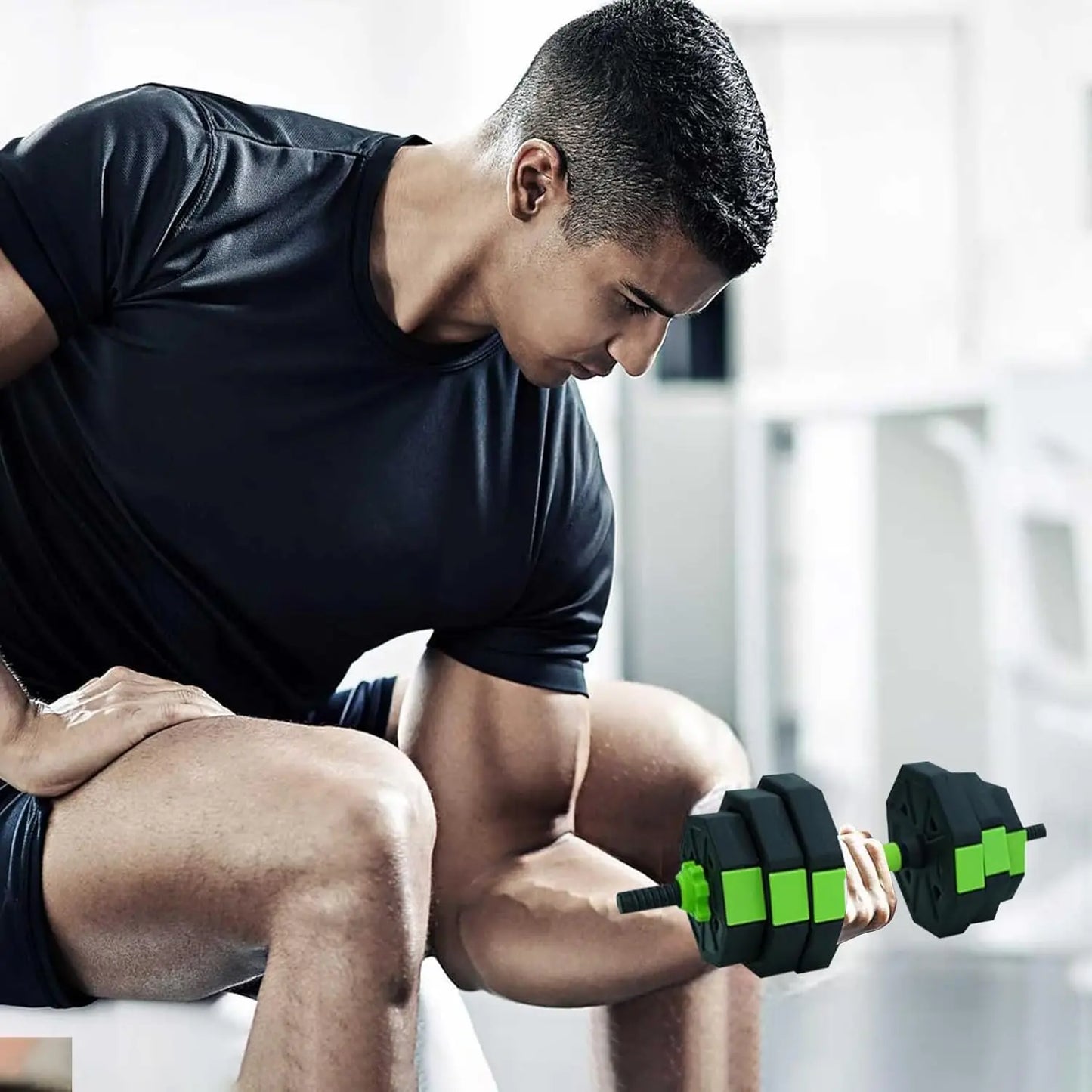 HiMISS Adjustable Dumbbell Set 2 In 1 Iron Handle
