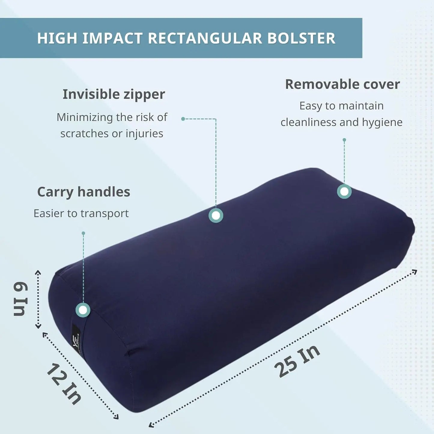 Premium Meditation Bolster Pillow With Carry Handle