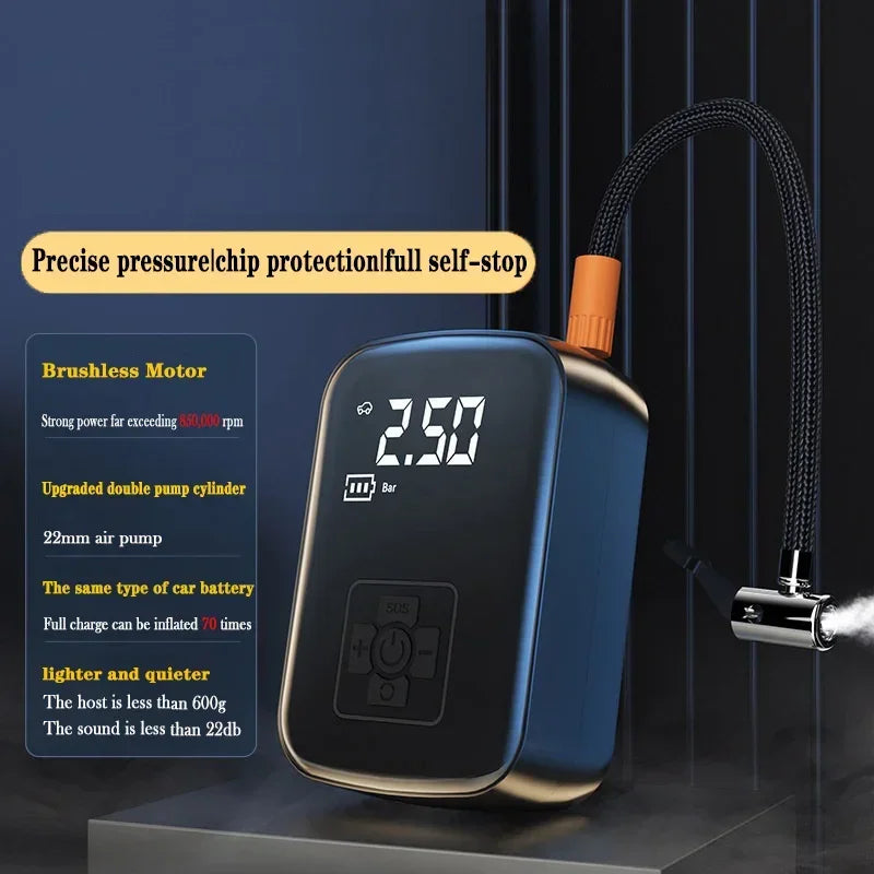 Portable Electric Bicycle Pump 150 PSI With Digital Display