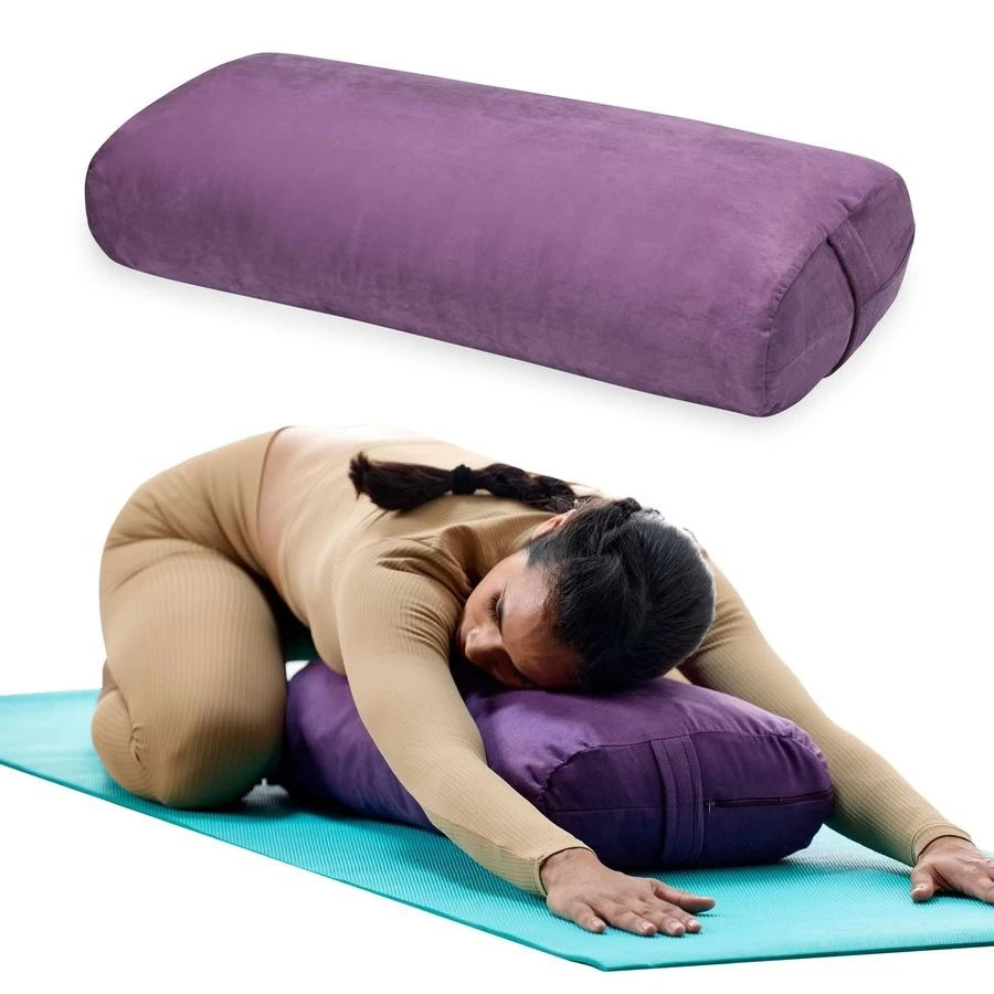 Round Yoga Bolster Pillow With Cotton Fill Cushion