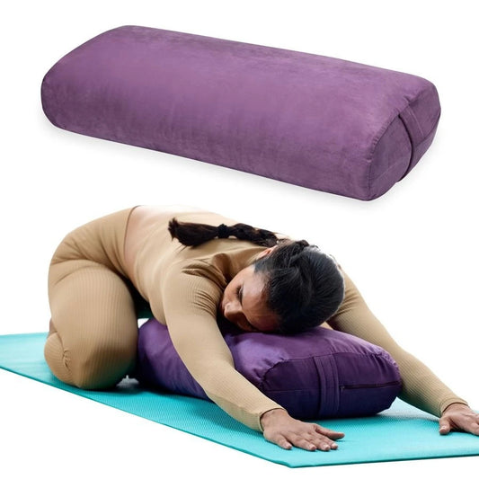 Round Yoga Bolster Pillow With Cotton Fill Cushion