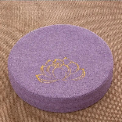 Yoga Meditation Linen Cushion Lotus Texture Backrest Pillow
