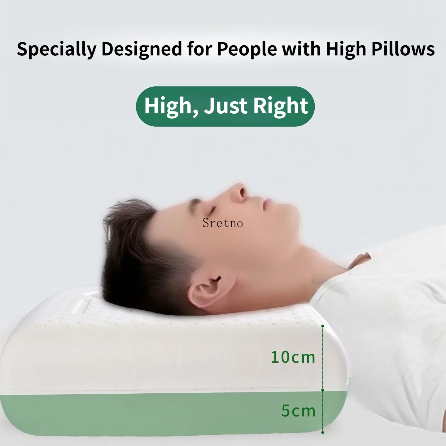 SRETNOCN Natural Latex Pillow For Neck Support