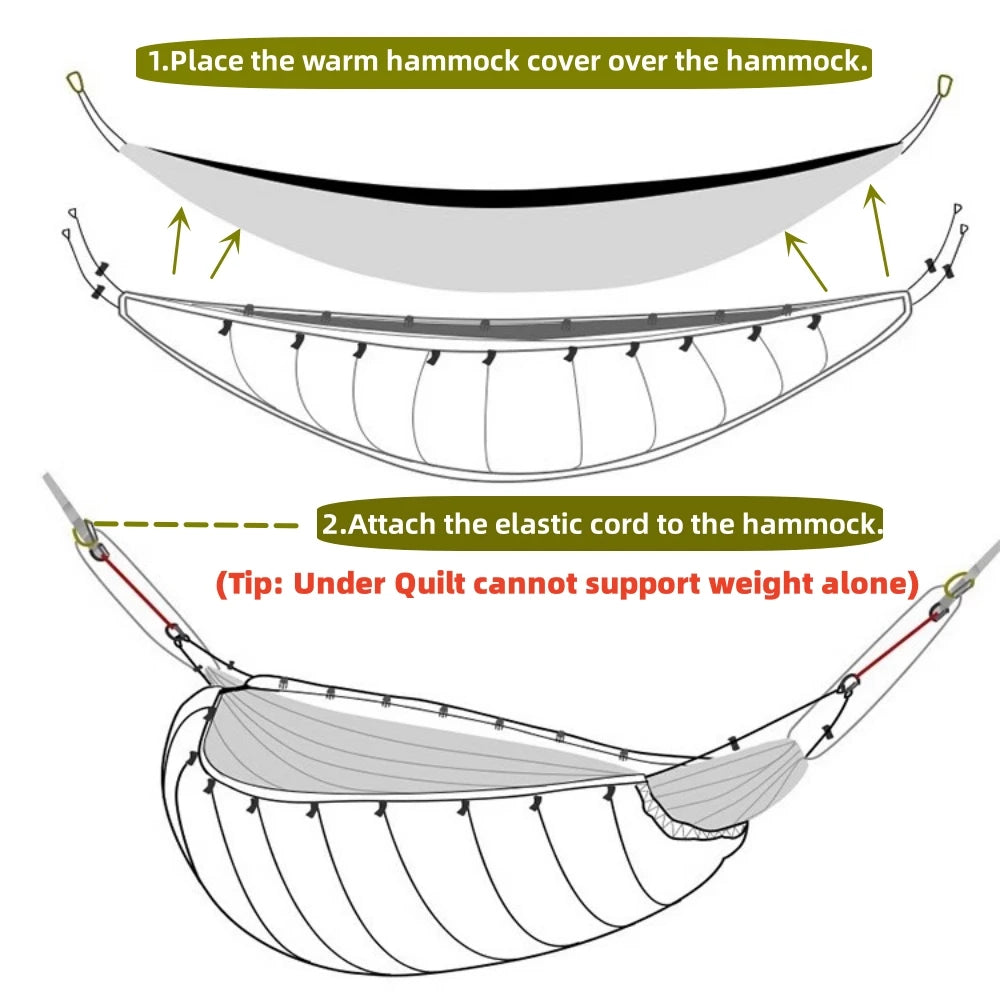 Insulated Hammock Underquilt Sleeping Bag Blanket for Camping