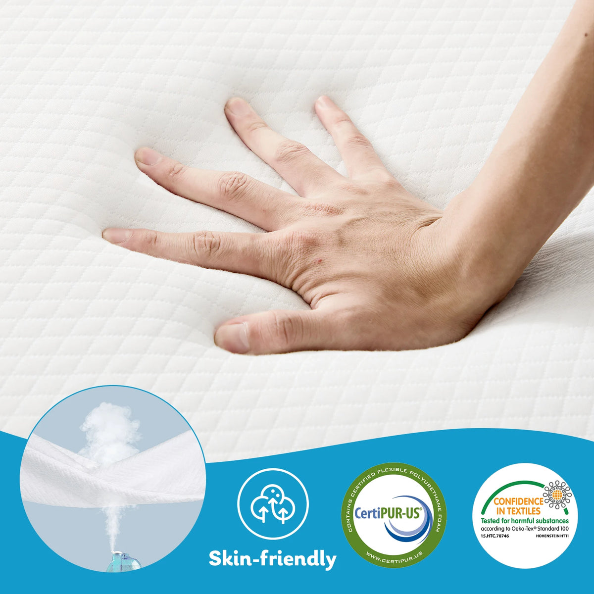 JHK Trifold Memory Foam Portable Floor Bed