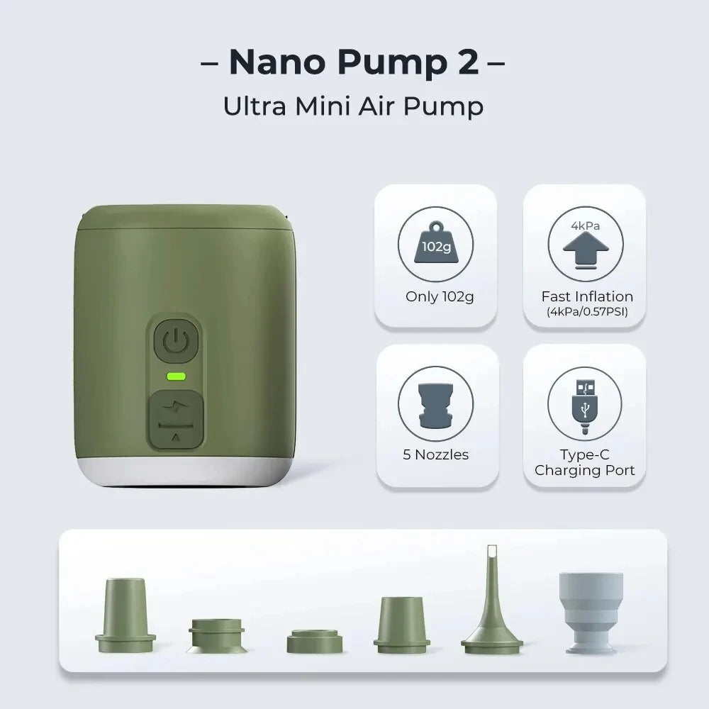 Tiny Air Pump With Camping Lantern Magnetic Design