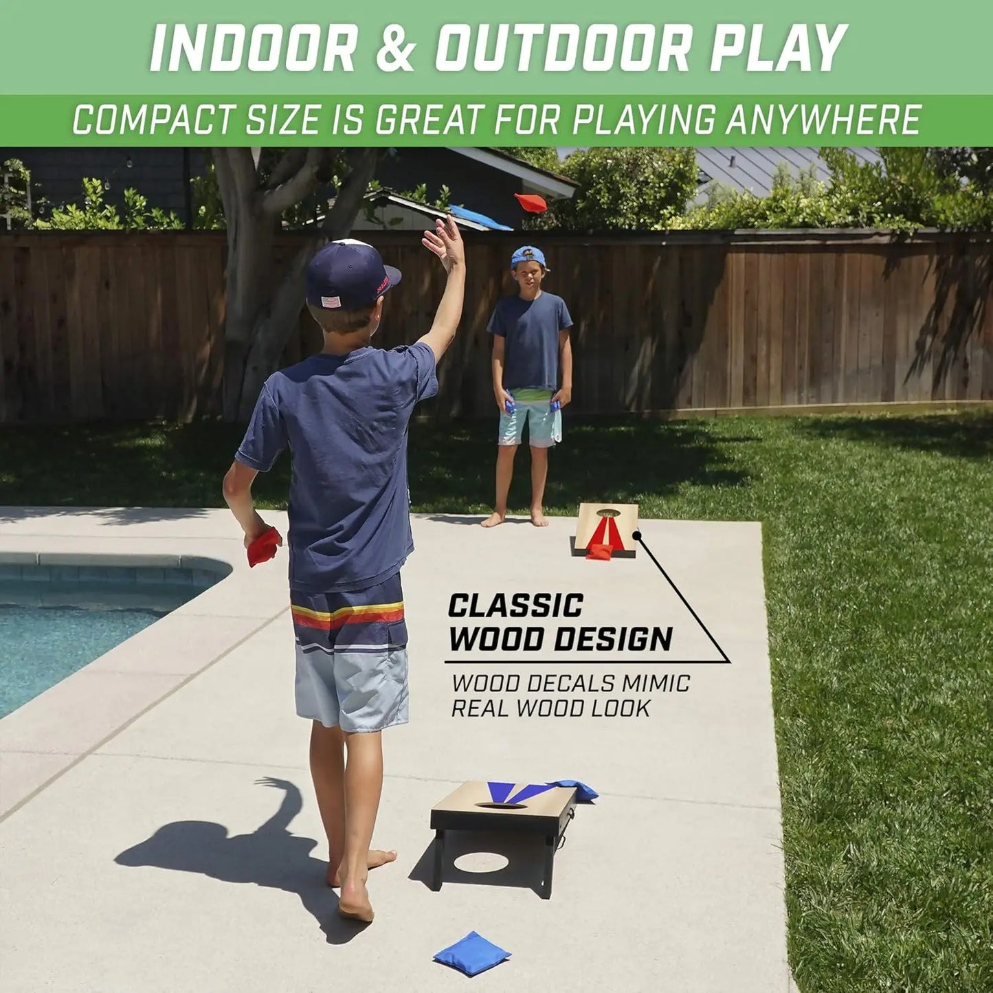 Portable Cornhole Game Set With Six Bean Bags