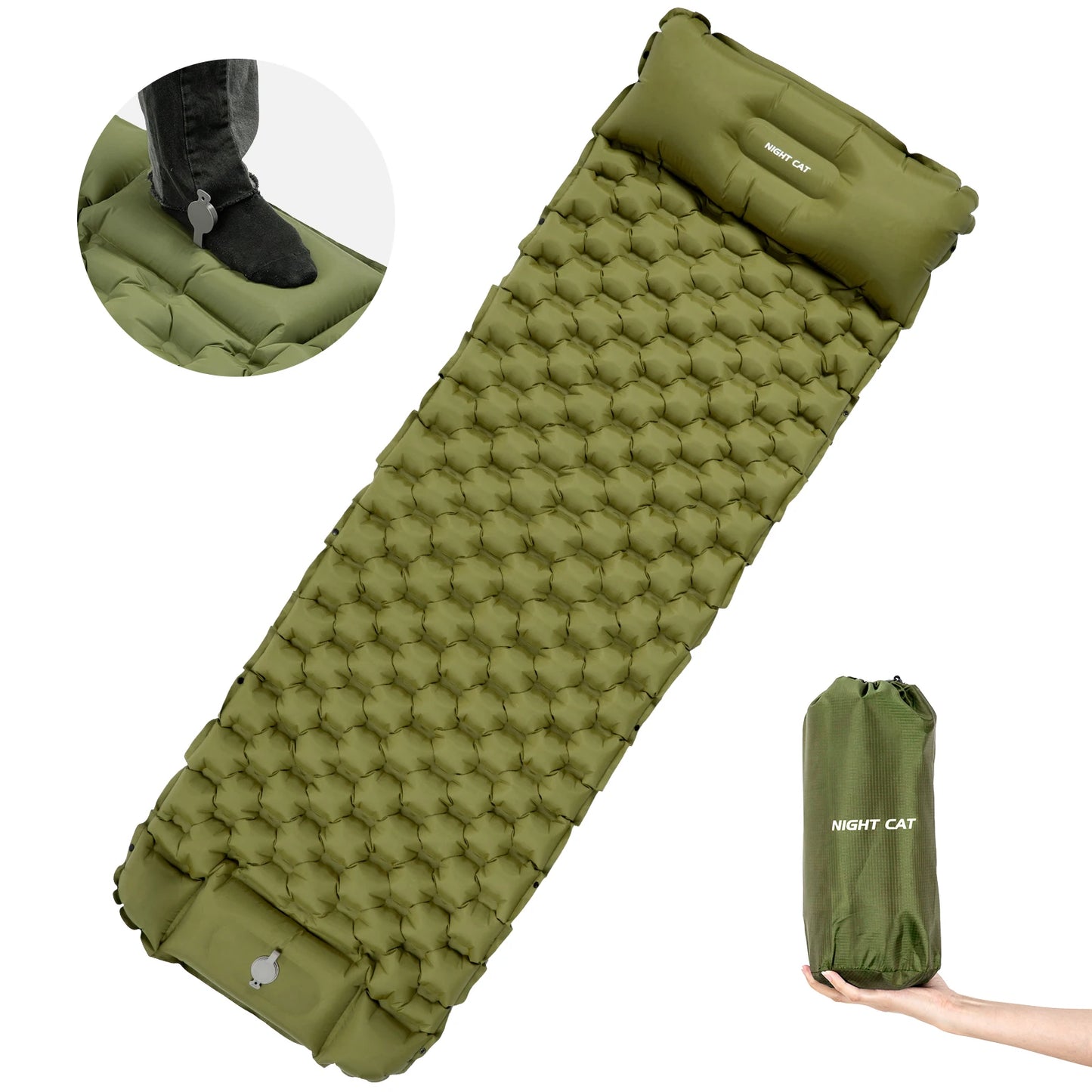 Waterproof Ultralight Inflatable Air Mattress With Pillow TPU