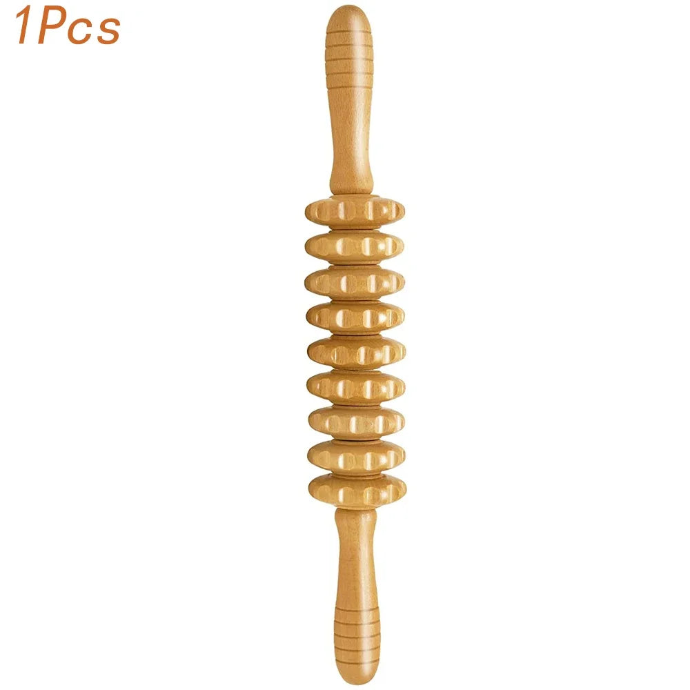 Jecaliz Wooden Massager Lymphatic Drainage Guasha Roller