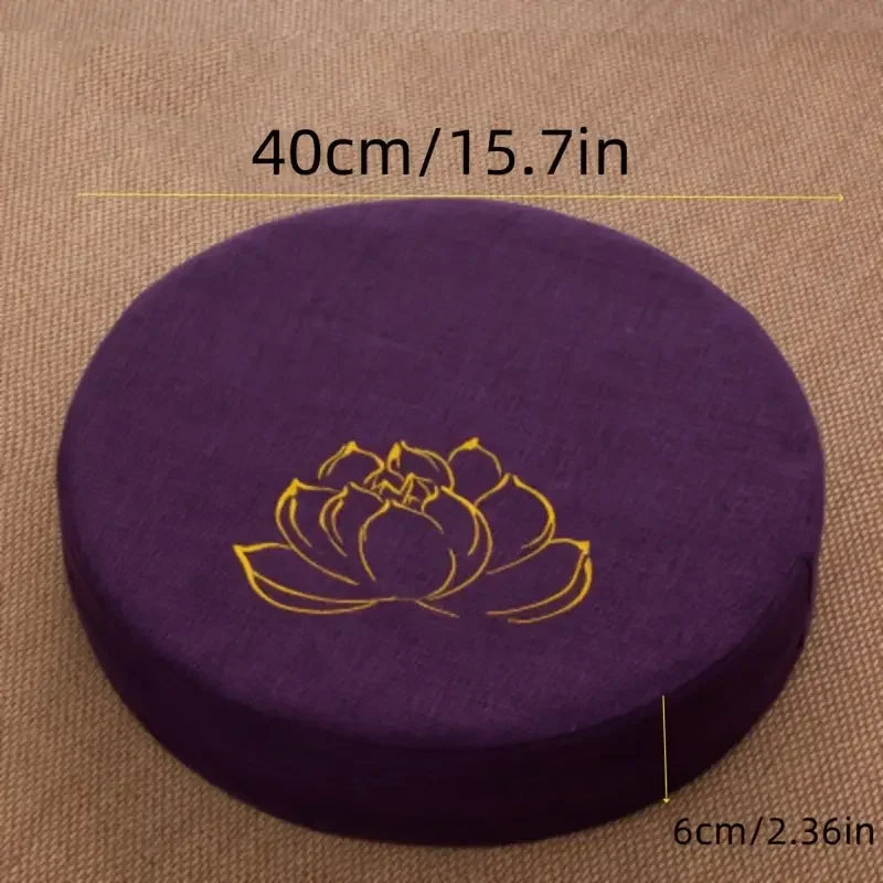 Yoga Meditation Linen Cushion Lotus Texture Backrest Pillow