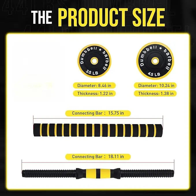 Adjustable Dumbbell Set With Foam Grip Handles