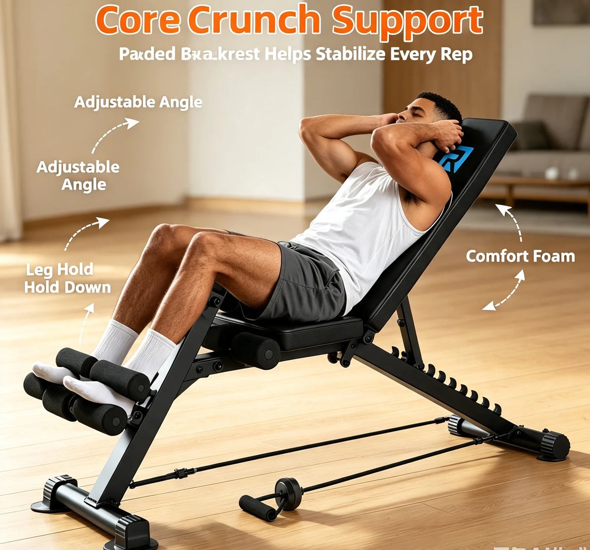 Multifunctional Roman Fitness Bench for Core Training
