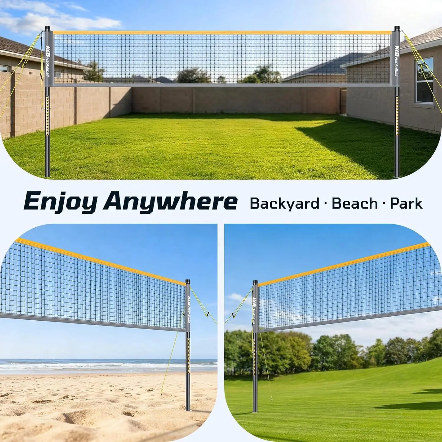 Outdoor Badminton Net Set With Anti Sag Winch And Carry Bag