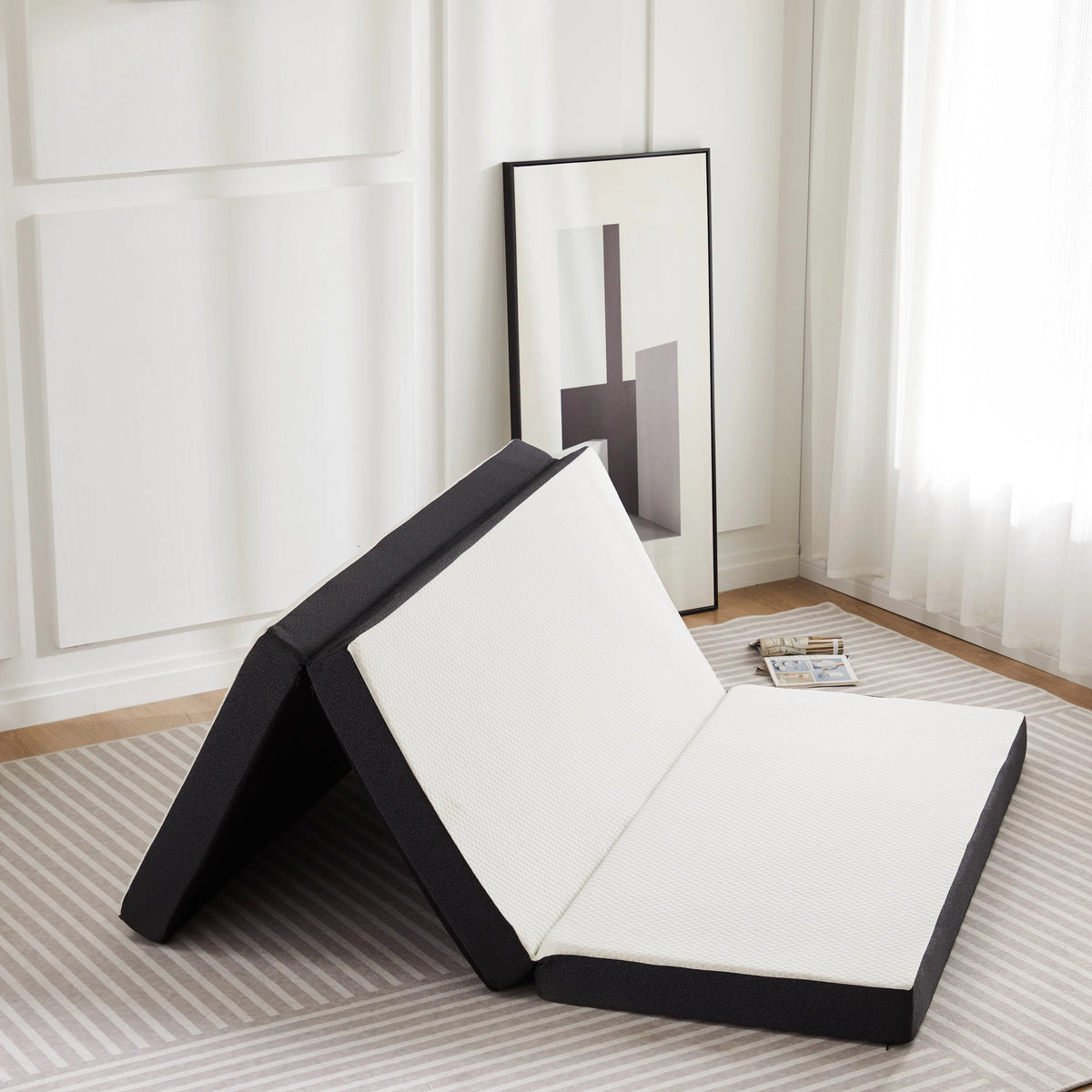 JHK Trifold Memory Foam Portable Floor Bed