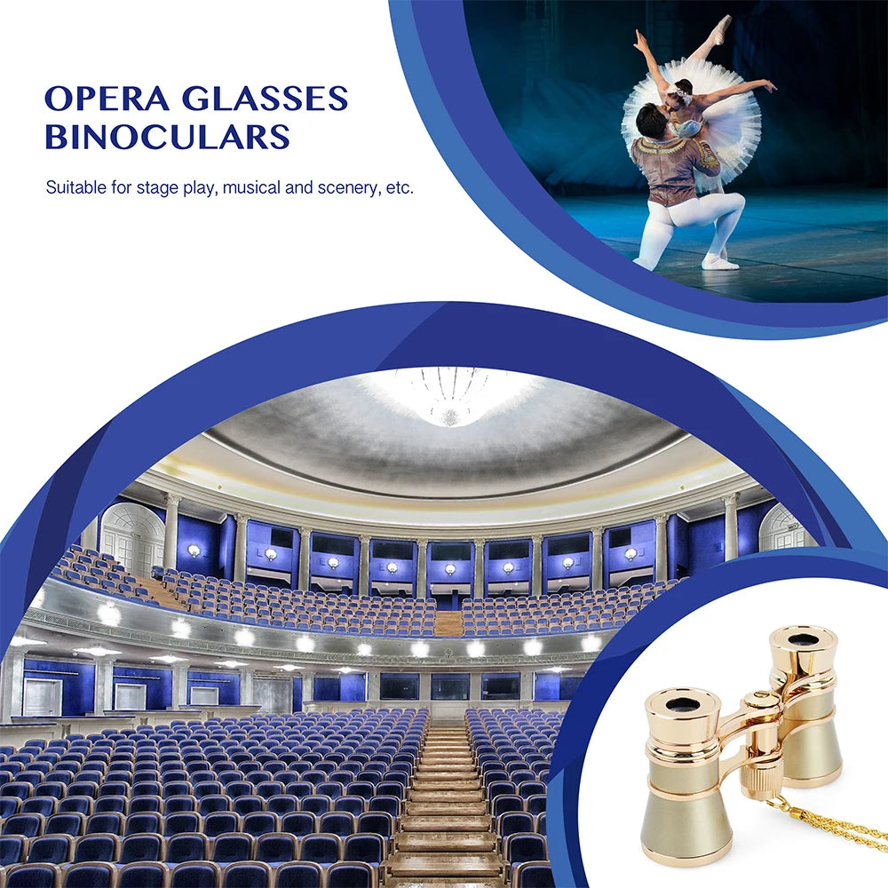 Opera Glasses Binoculars 3X25 Theater Glasses With Chain