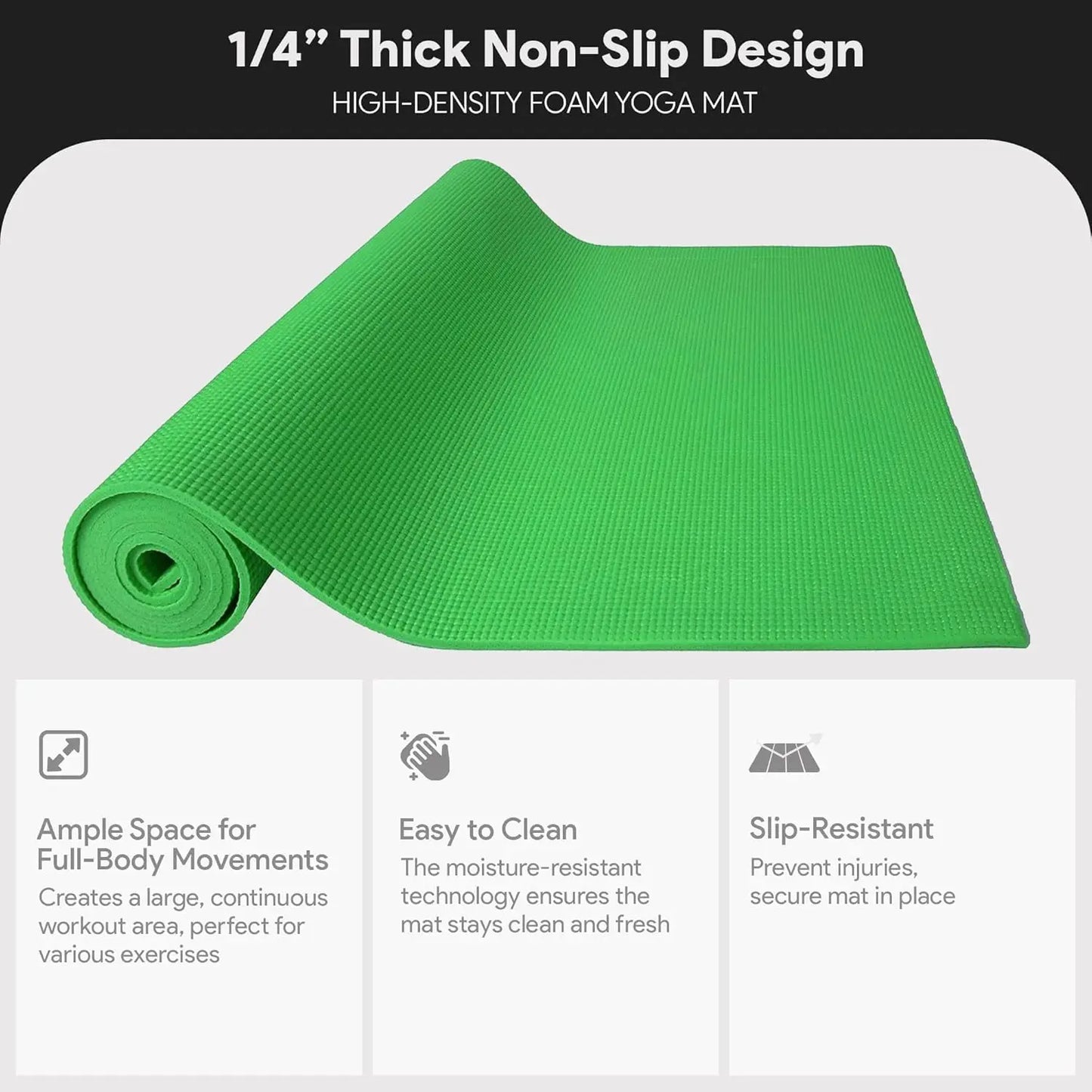 High Density Anti Tear Yoga Mat With Carrying Strap