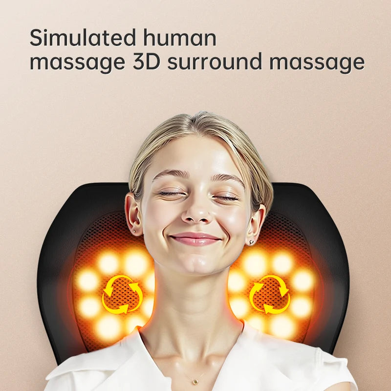 Leercon Neck Massager With Heat 3D Kneading Pillow