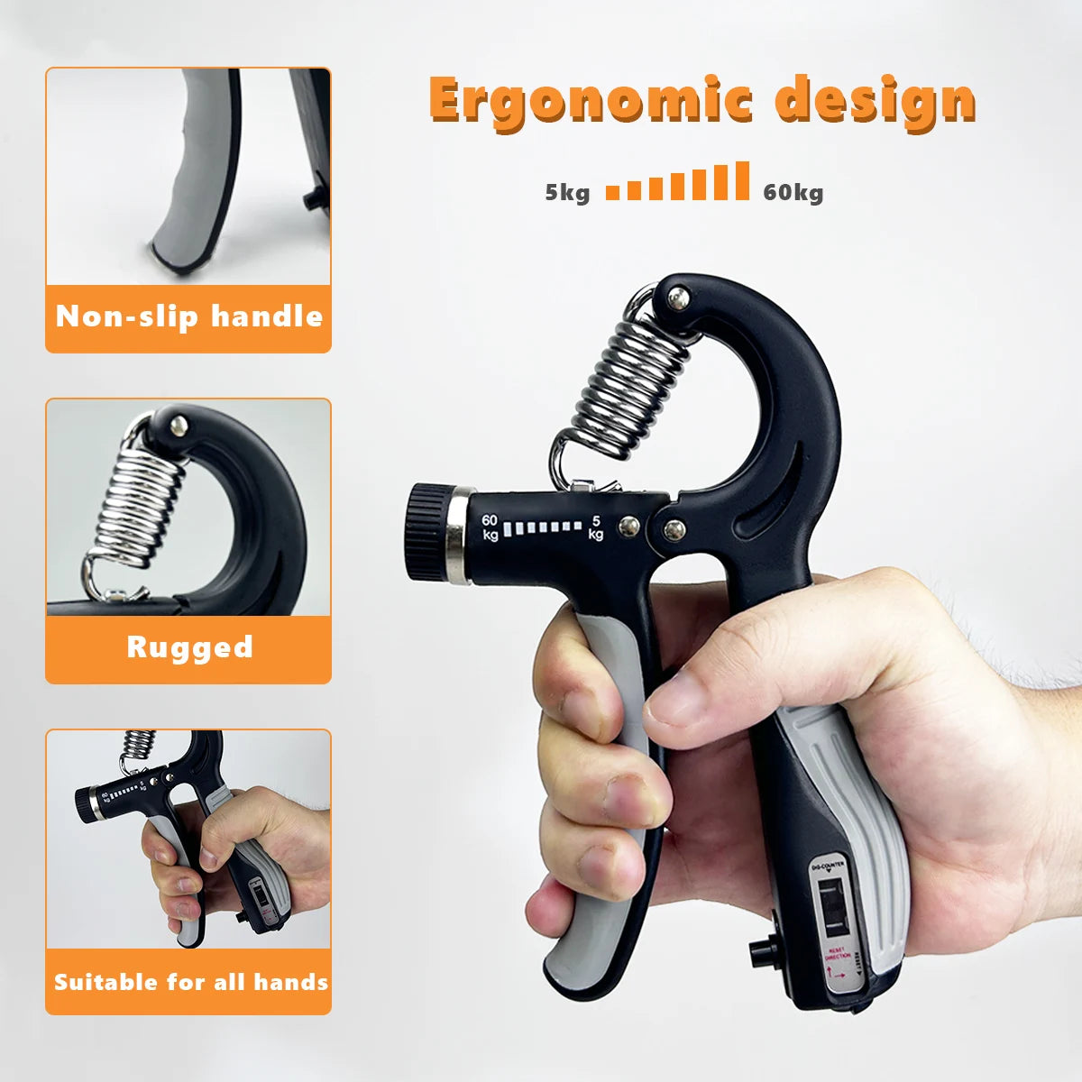 Grip Strength Trainer Adjustable Hand Grip Forearm Trainer