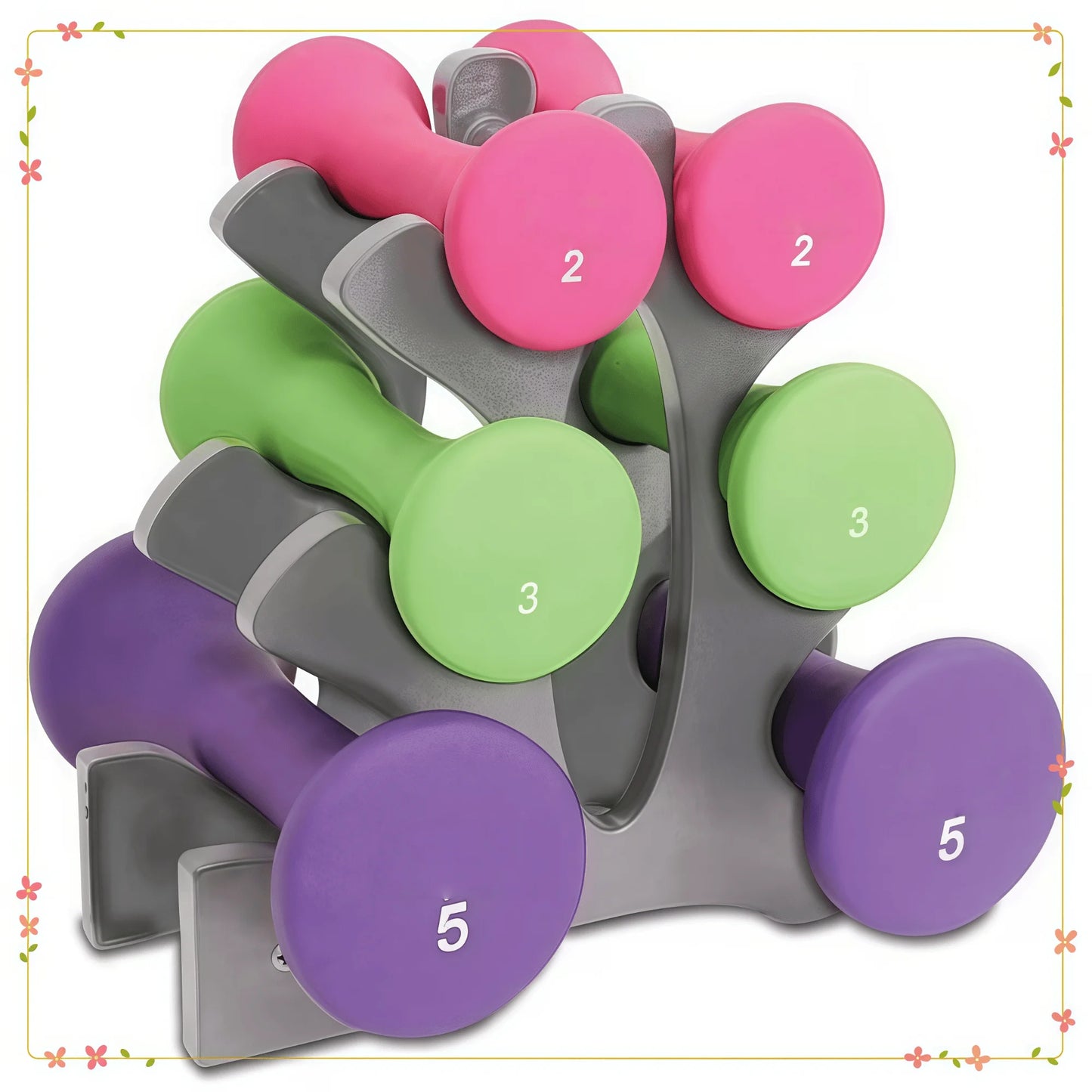 NONE Hourglass Neoprene Dumbbell Set With A Frame