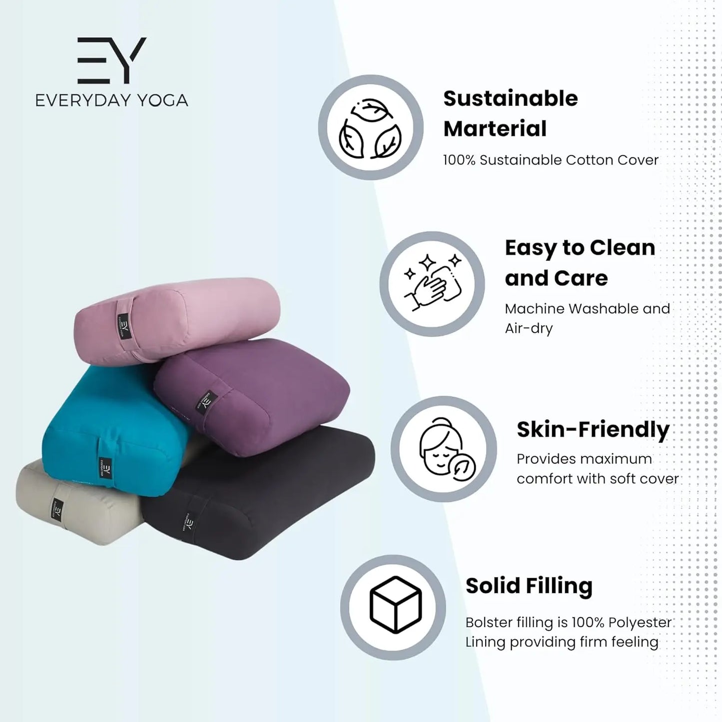 Premium Meditation Bolster Pillow With Carry Handle