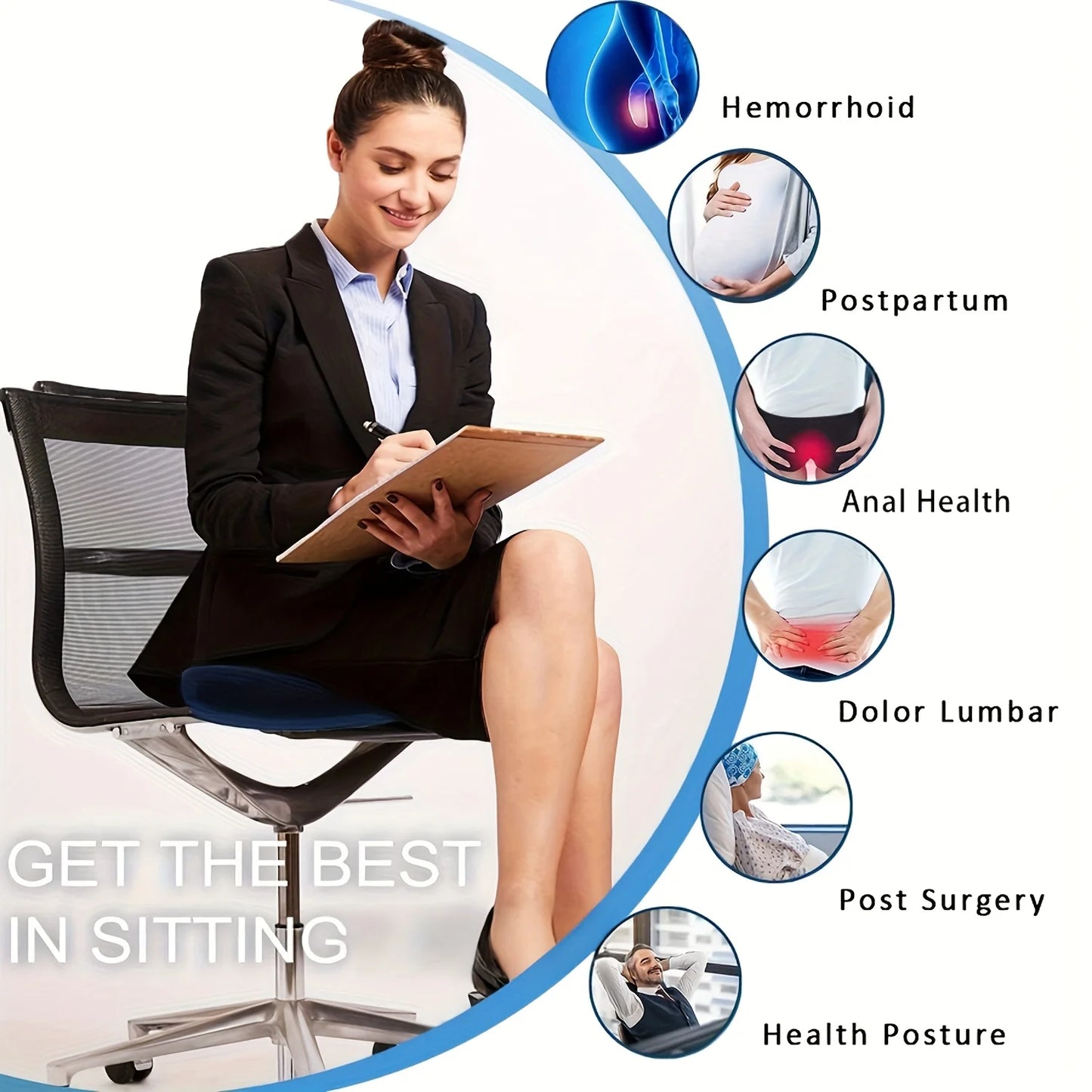 Orthopedic Memory Foam Donut Pillow Tailbone Cushion