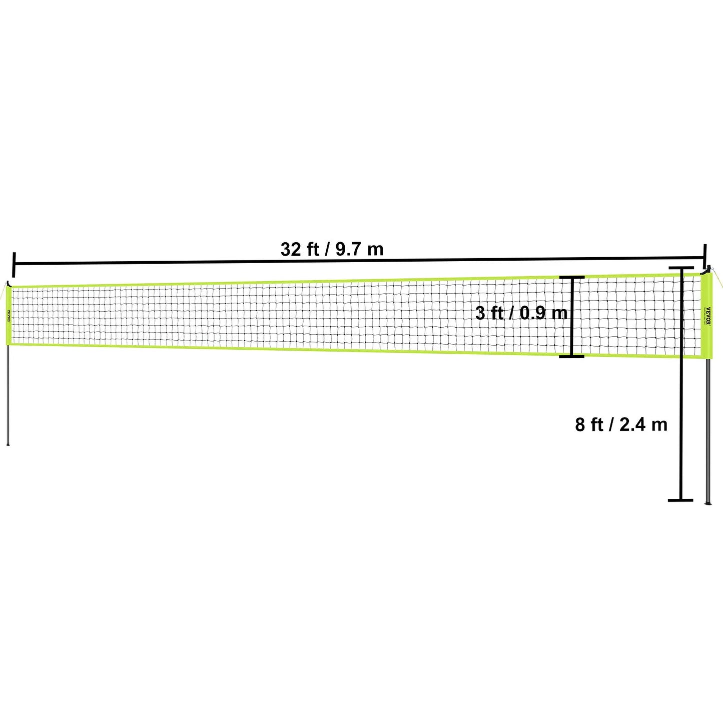 SucceBuy Outdoor Volleyball Net System with Adjustable Poles