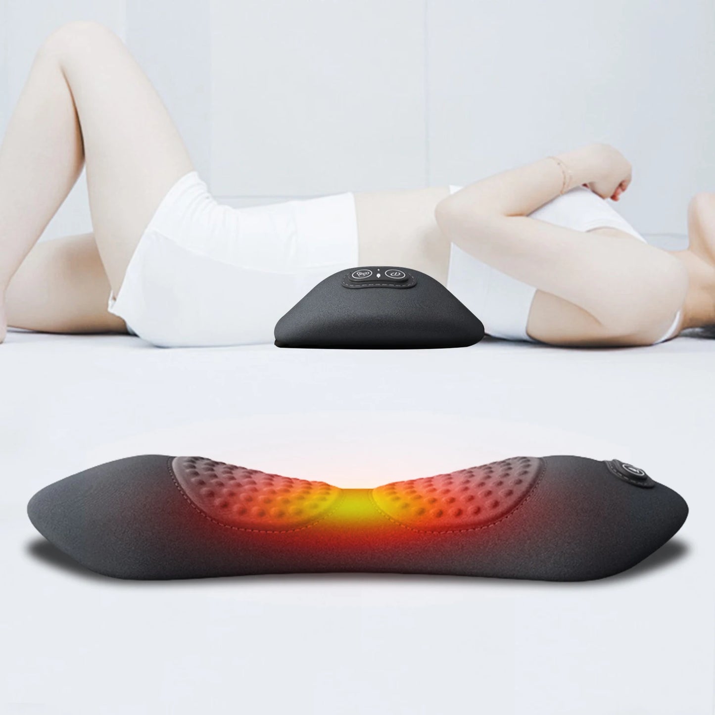 APWIKOGER Electric Lumbar Support Pillow With Heat Massager