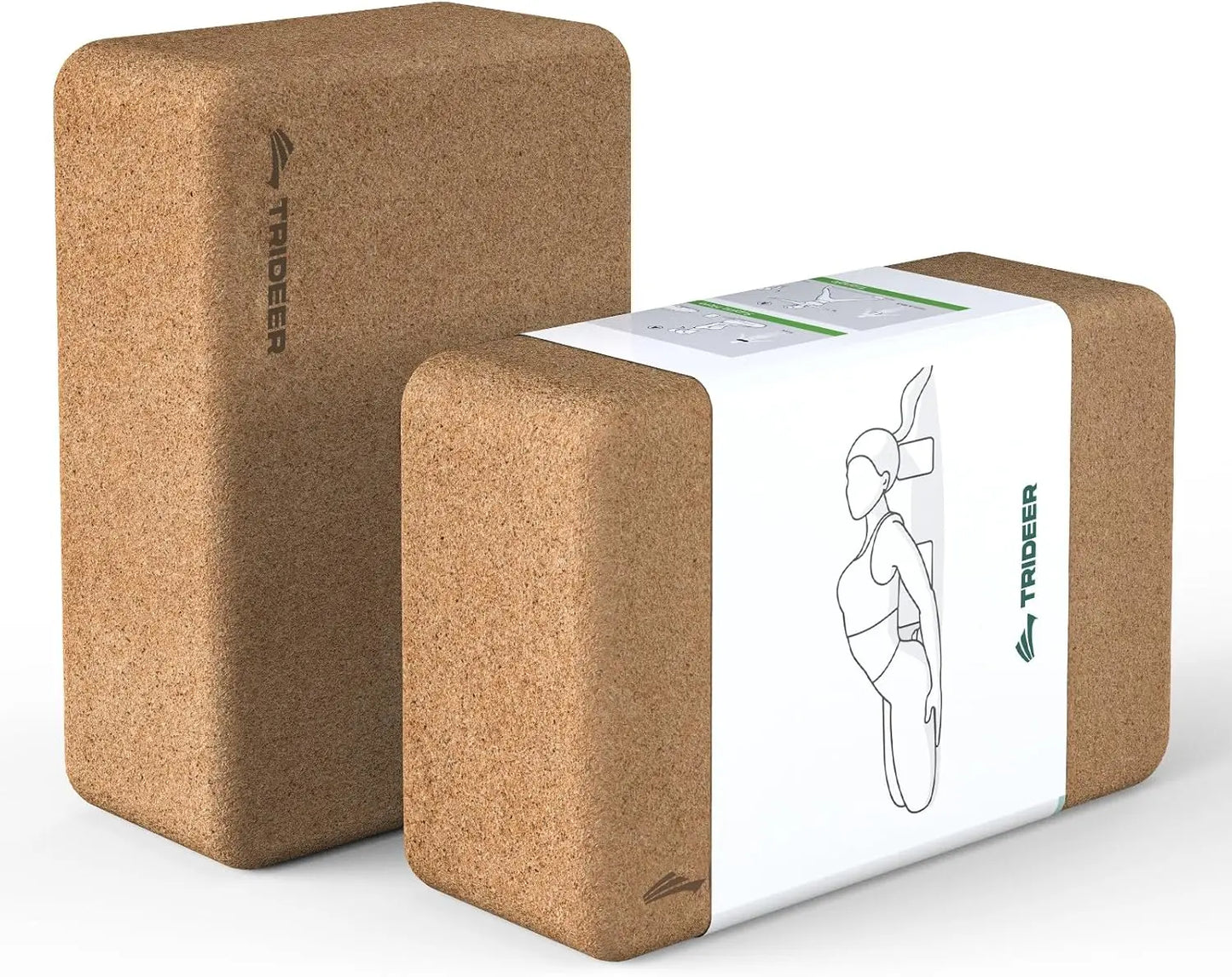 Natural Cork Yoga Blocks 2 Pack Non Slip Eco Friendly