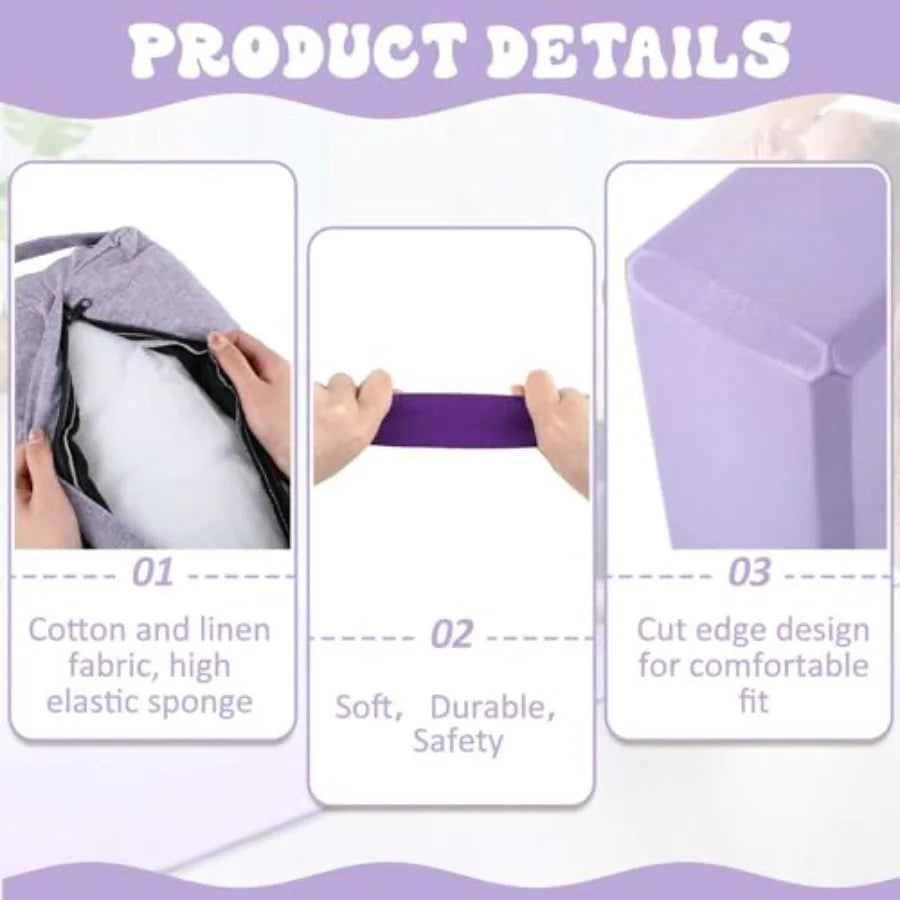 Yoga Bolster Pillows and Blocks Set with Strap