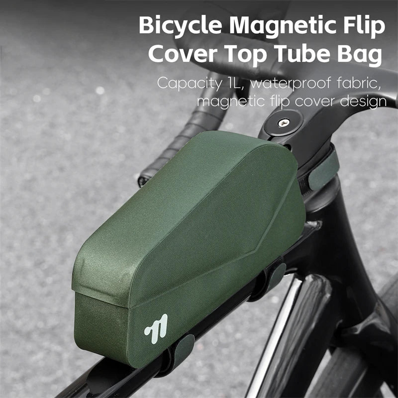 West Biking Magnetic Flip Cover Tube Bag for Bicycle