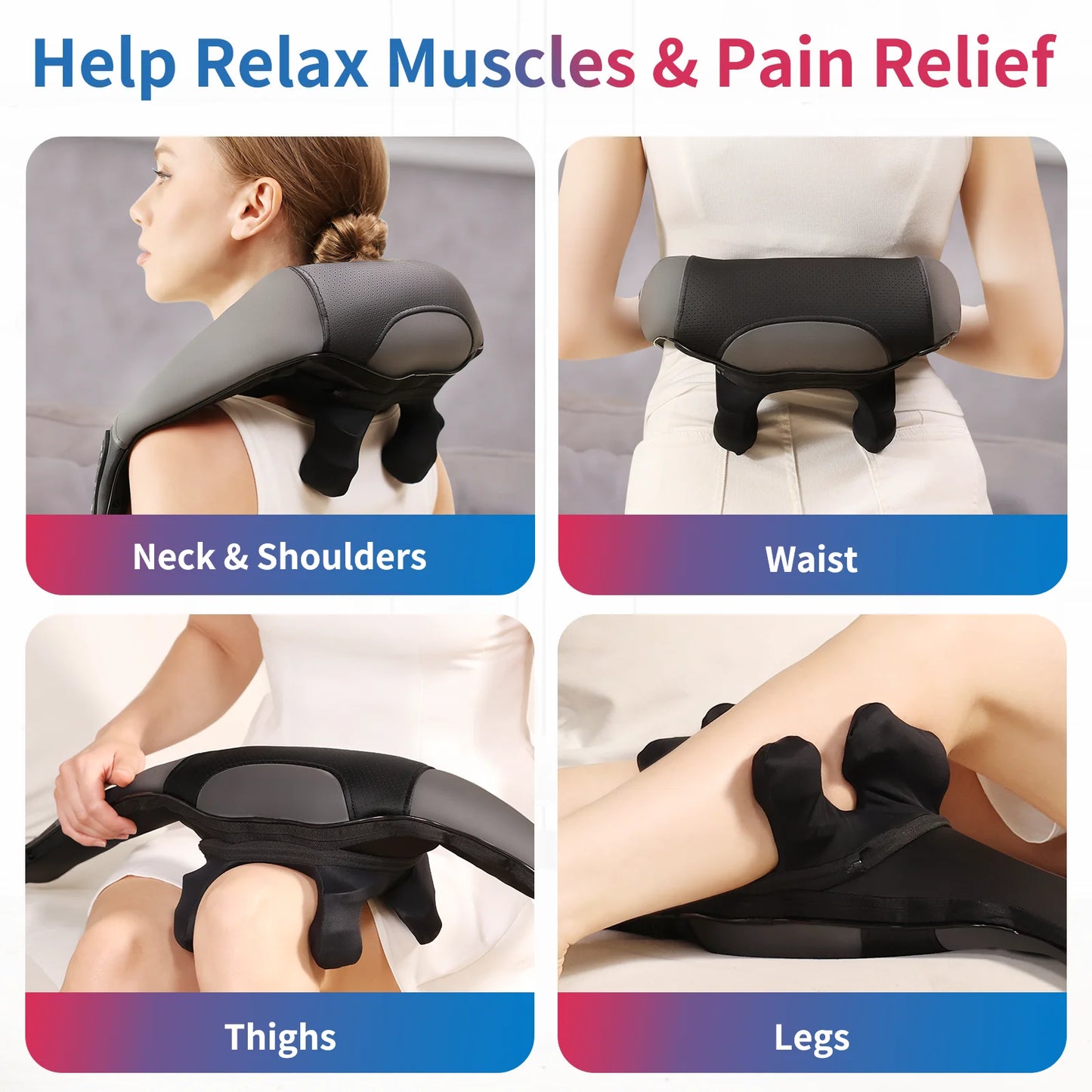 MASGREE Upgraded Adjustable Cordless Neck Massager With Heat