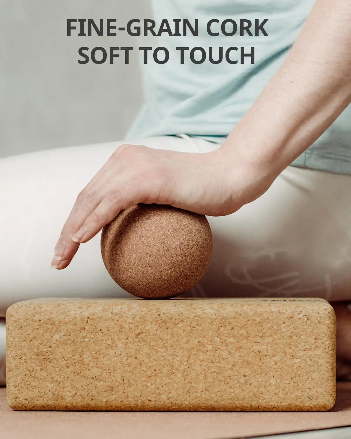 Natural Cork Yoga Blocks 2 Pack Non Slip Eco Friendly