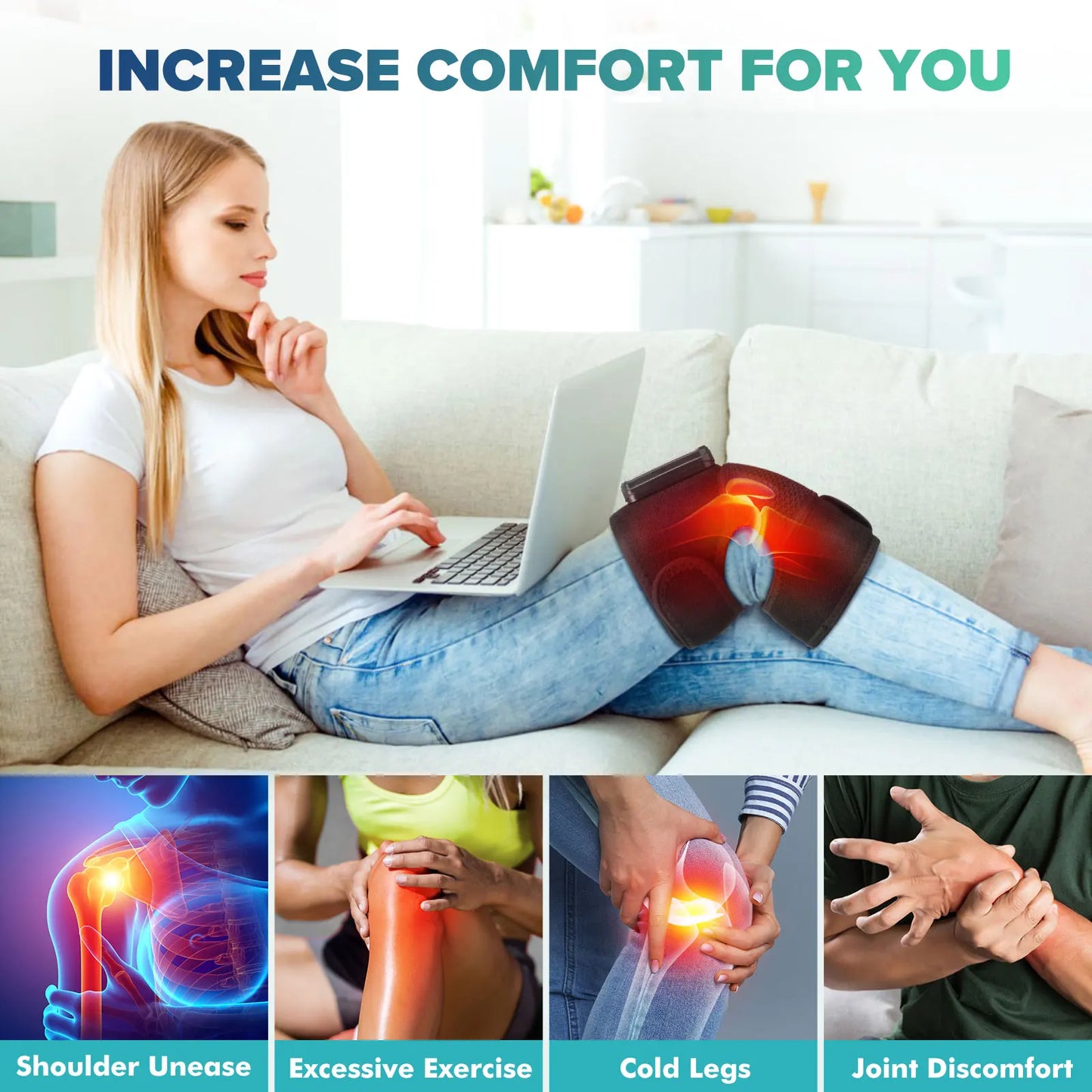 Hailicare Knee Heating Massager for Joint Pain Relief
