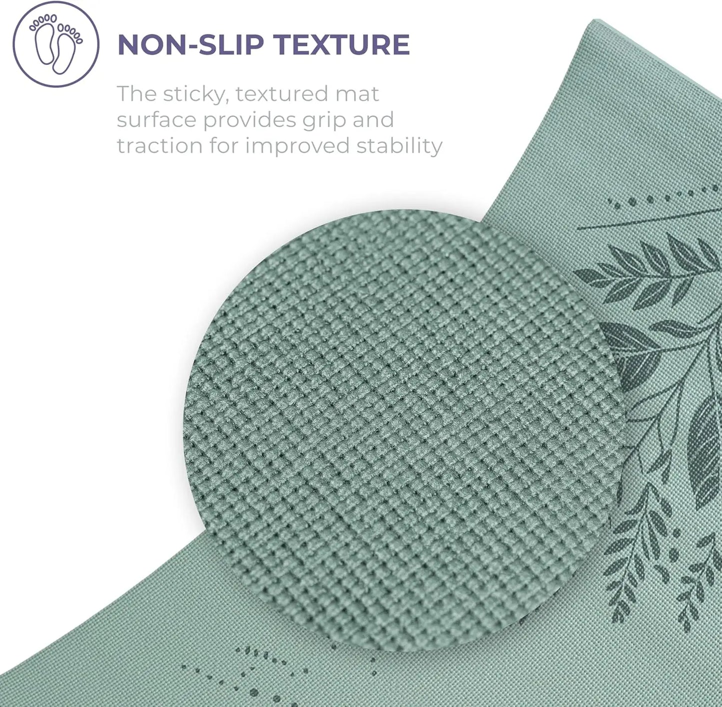 Non Slip Yoga Mat With Alignment Lines For Pilates Gym