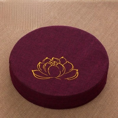 Yoga Meditation Linen Cushion Lotus Texture Backrest Pillow