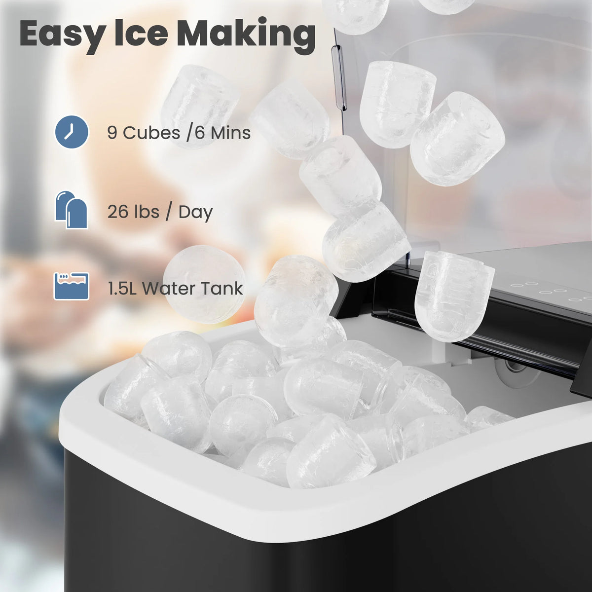 JHK Portable Countertop Bullet Ice Maker