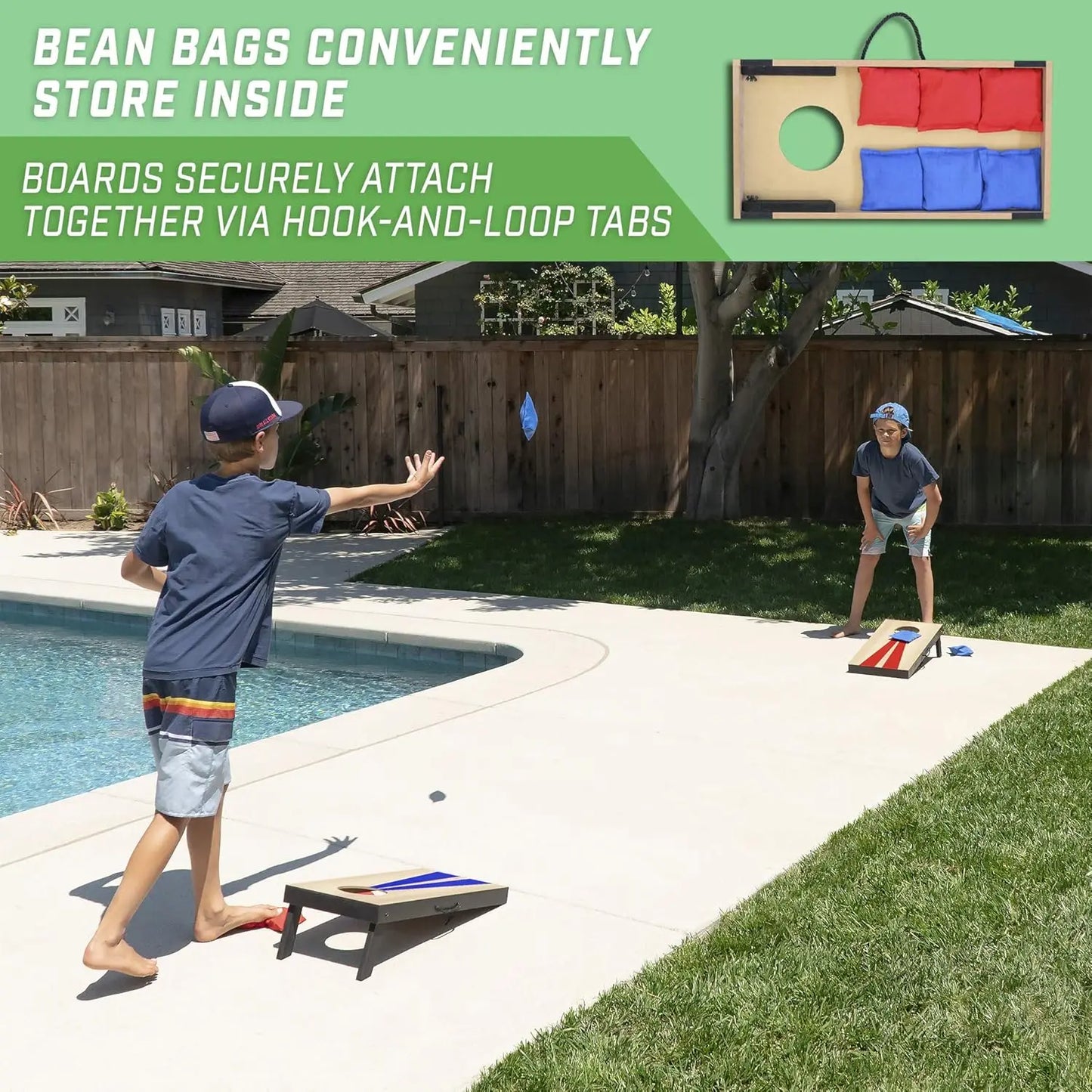 Portable Cornhole Game Set With Six Bean Bags