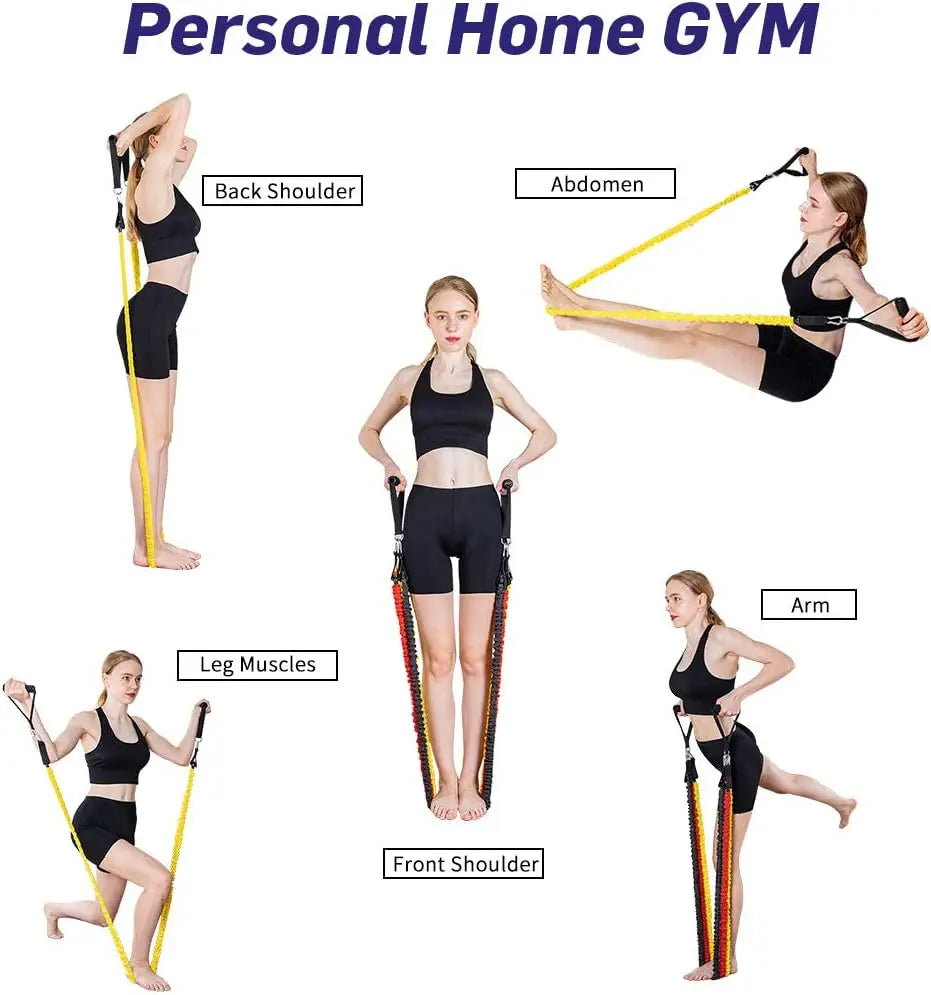 Resistance Band Kit With Protective Sleeves And Handles