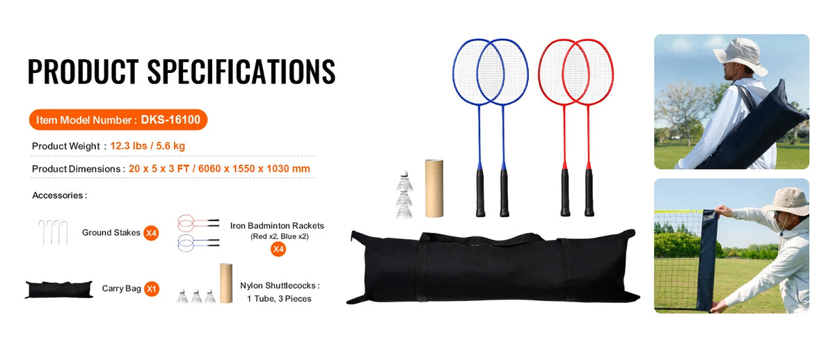SucceBuy Portable Multi Sport Badminton Net Set