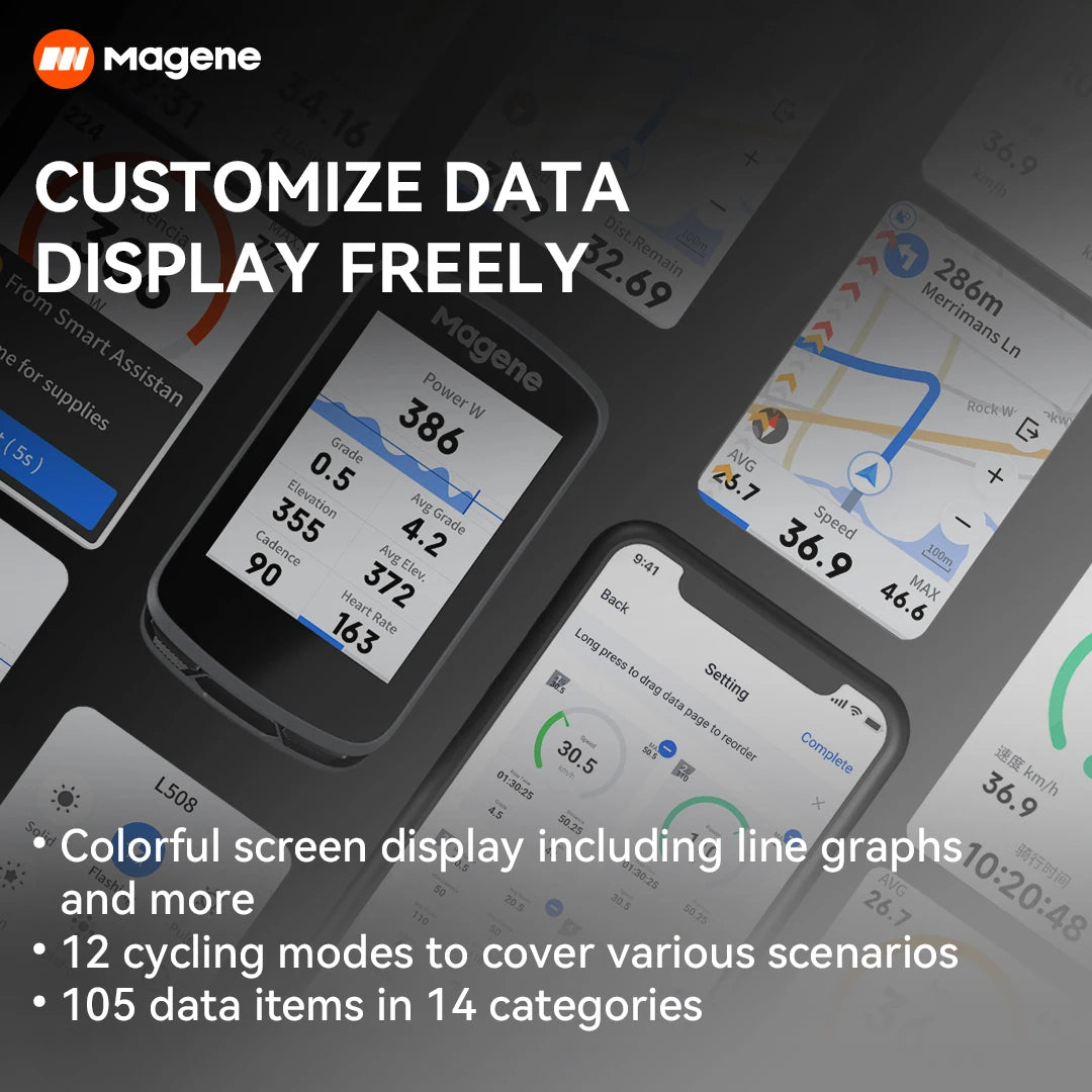 Magene C506 GPS Bike Computer With Touchscreen Navigation