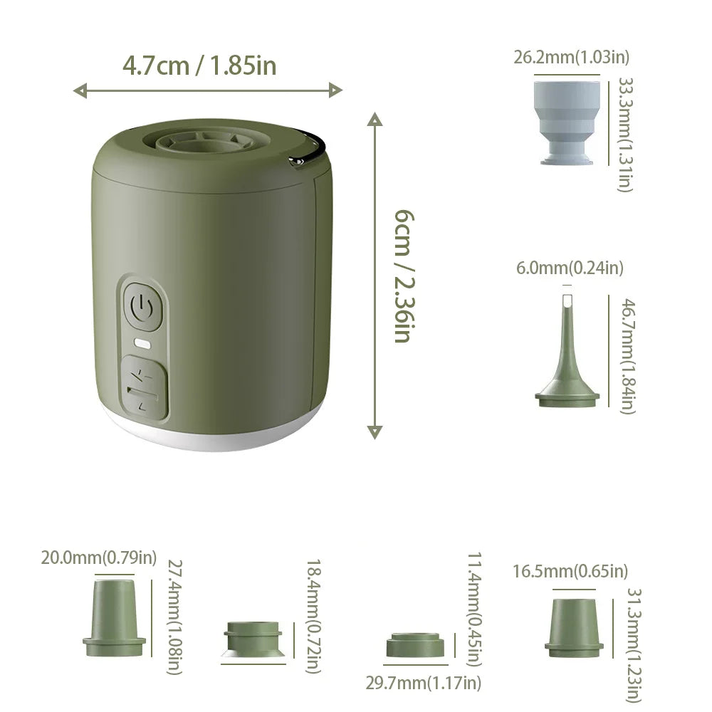 Tiny Air Pump With Camping Lantern Magnetic Design
