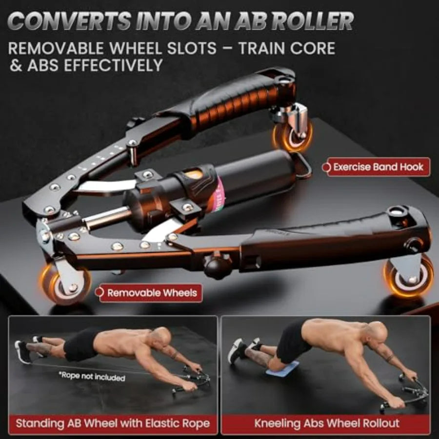 Hydraulic Twister Arm Trainer With Ab Roller Wheels